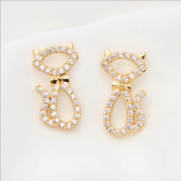 Kate Spade Jazz Things Up Cat Earrings - Picture 2 of 8